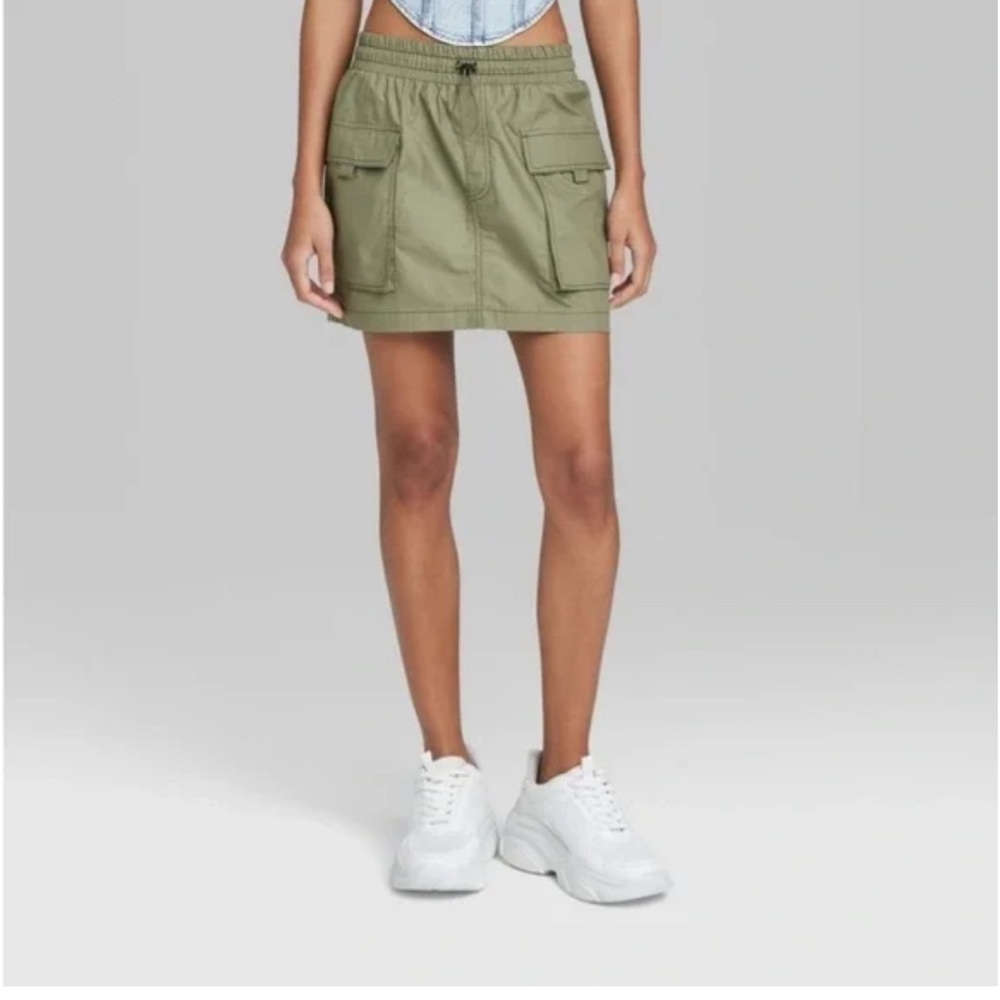 Wild Fable Khaki Pocket Mini Skirt
